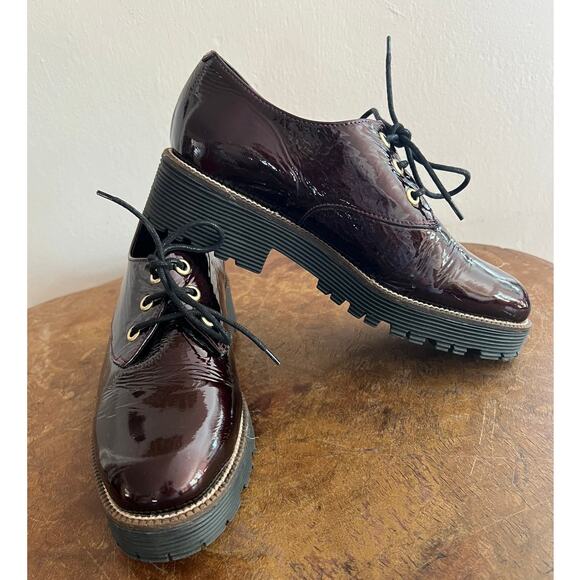 Shellys London Burgundy Terrwyn Oxford Women US 6/ 36. - Picture 1 of 10